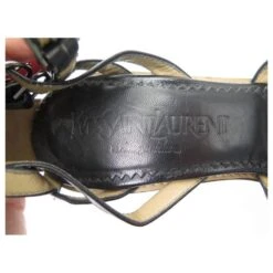 VINTAGE CHAUSSURES ESCARPINS YVES SAINT LAURENT 63459070 37 PUMPS SHOES Noir -Yves Saint Laurent 854948 4