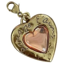 Pendentif « Coeur » Yves Saint Laurent 80s Métal Doré Et Résine Orange -Yves Saint Laurent 857454 4