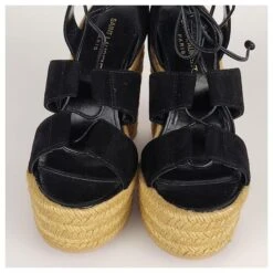 Yves Saint Laurent Chaussure Femme En Daim Et Cuir Saint Laurent (UE 38) Noir -Yves Saint Laurent 859079 3