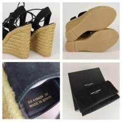 Yves Saint Laurent Chaussure Femme En Daim Et Cuir Saint Laurent (UE 38) Noir -Yves Saint Laurent 859079 5