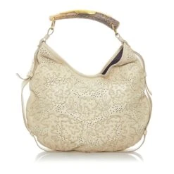 Yves Saint Laurent Sac à Bandoulière Fleuri Perforé En Cuir Beige 14 Yves Saint Laurent Sac à Bandoulière Fleuri Perforé En Cuir Beige -Yves Saint Laurent 859118 3
