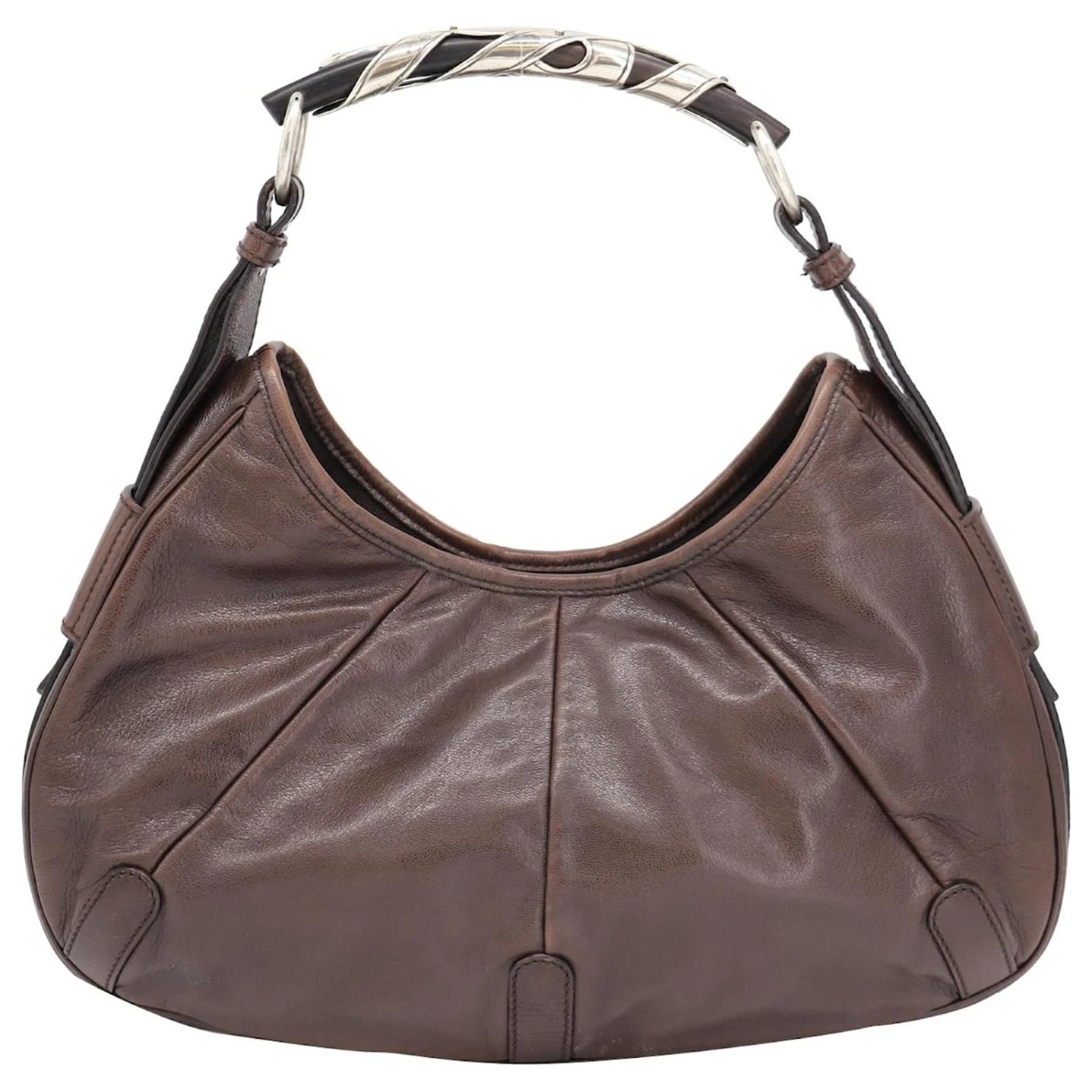 Yves Saint Laurent Sac Bandoulière Mombasa Poignée En Corne En Cuir Marron 8 Yves Saint Laurent Sac Bandoulière Mombasa Poignée En Corne En Cuir Marron – Image 6