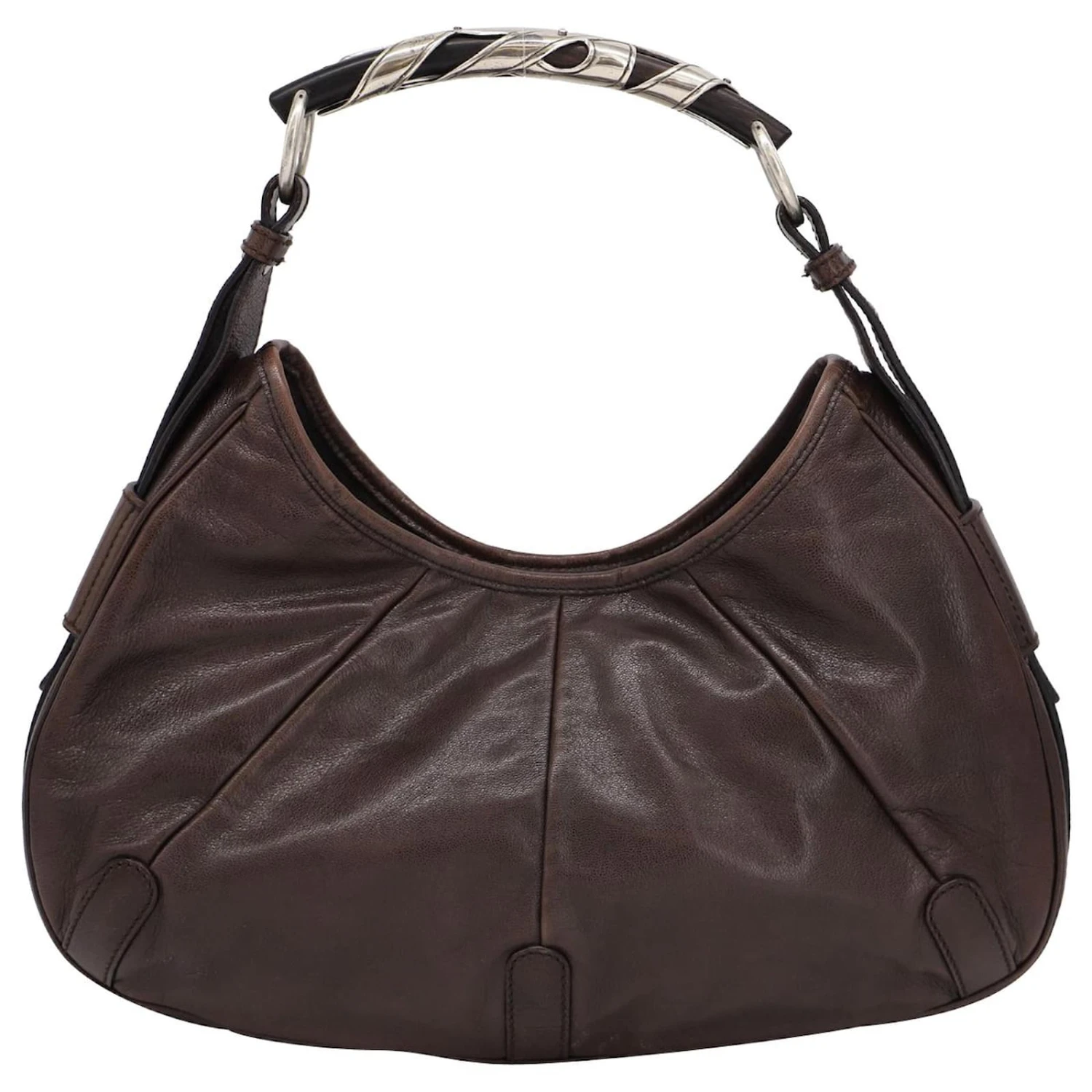 Yves Saint Laurent Sac Bandoulière Mombasa Poignée En Corne En Cuir Marron 9 Yves Saint Laurent Sac Bandoulière Mombasa Poignée En Corne En Cuir Marron – Image 7