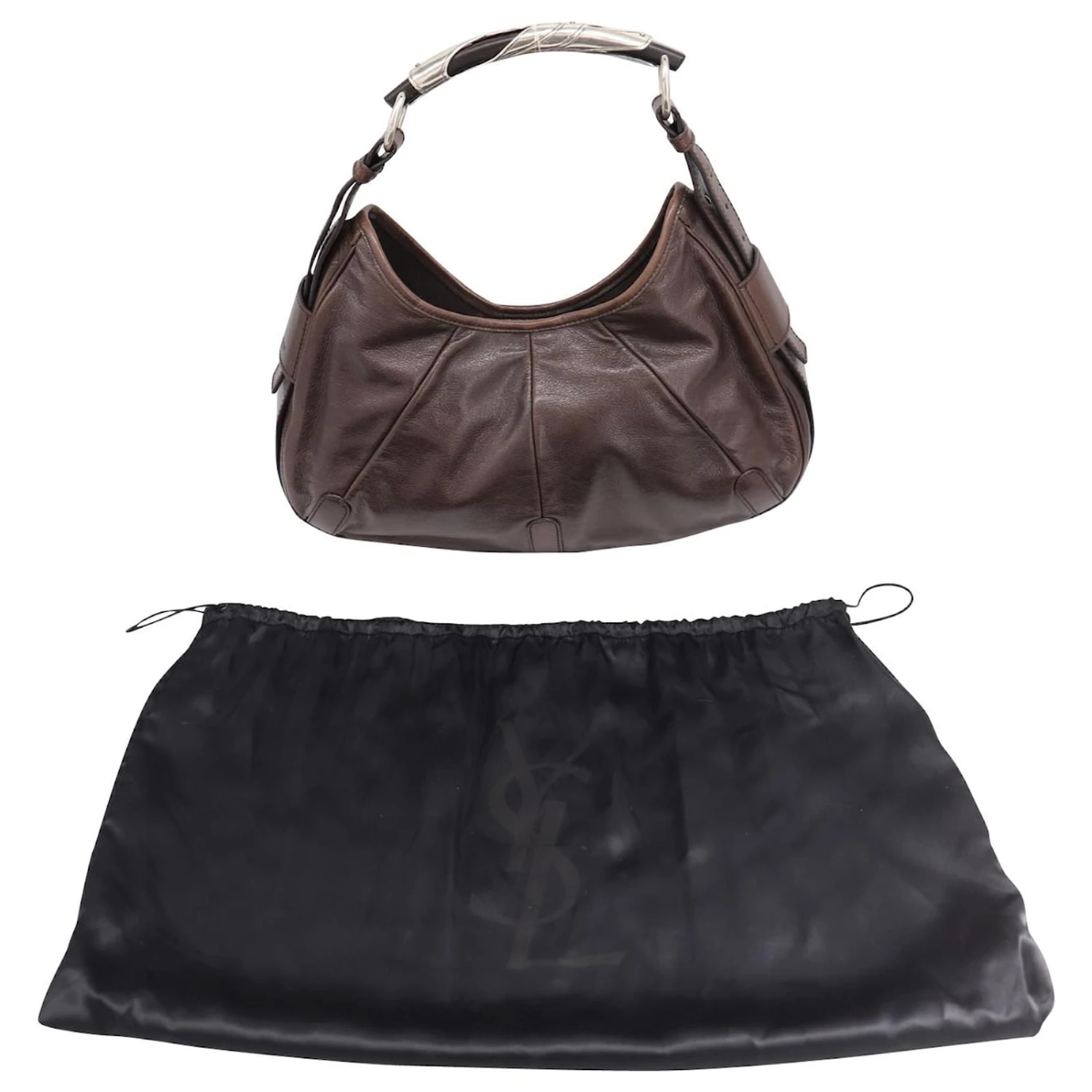 Yves Saint Laurent Sac Bandoulière Mombasa Poignée En Corne En Cuir Marron 10 Yves Saint Laurent Sac Bandoulière Mombasa Poignée En Corne En Cuir Marron – Image 8