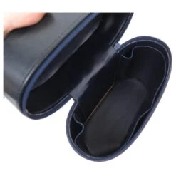 VINTAGE ETUI TROUSSE YVES SAINT LAURENT LOGO YSL OVALE EN CUIR BLEU POUCH CASE Bleu Marine -Yves Saint Laurent 862023 4