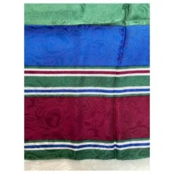 Sublime Foulard Yves Saint Laurent Vert Bordeaux Blanc Cassé Bleu Marine -Yves Saint Laurent 864434 4