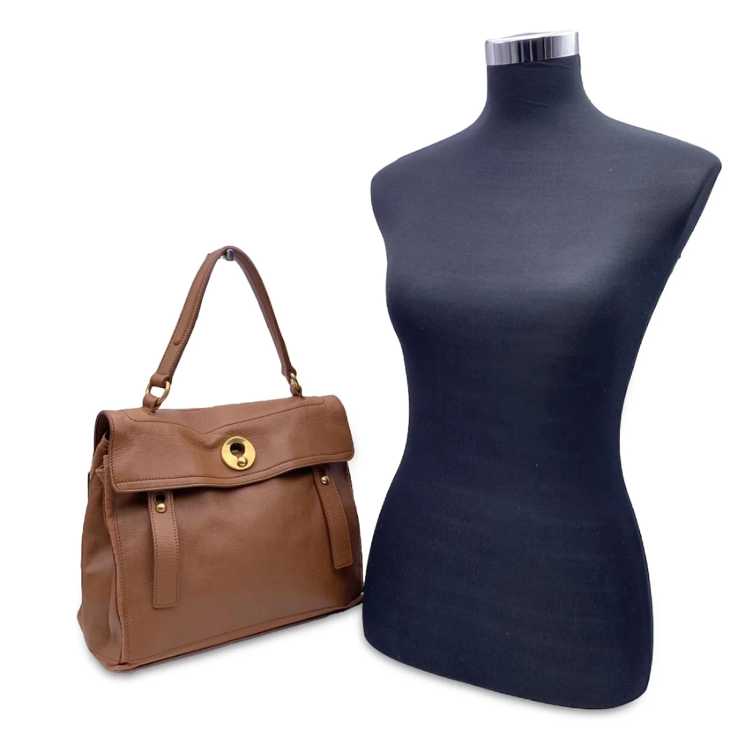 Yves Saint Laurent Muse En Cuir Fauve 2 Sac à Main à Deux Sacoches Marron 4 Yves Saint Laurent Muse En Cuir Fauve 2 Sac à Main à Deux Sacoches Marron – Image 2