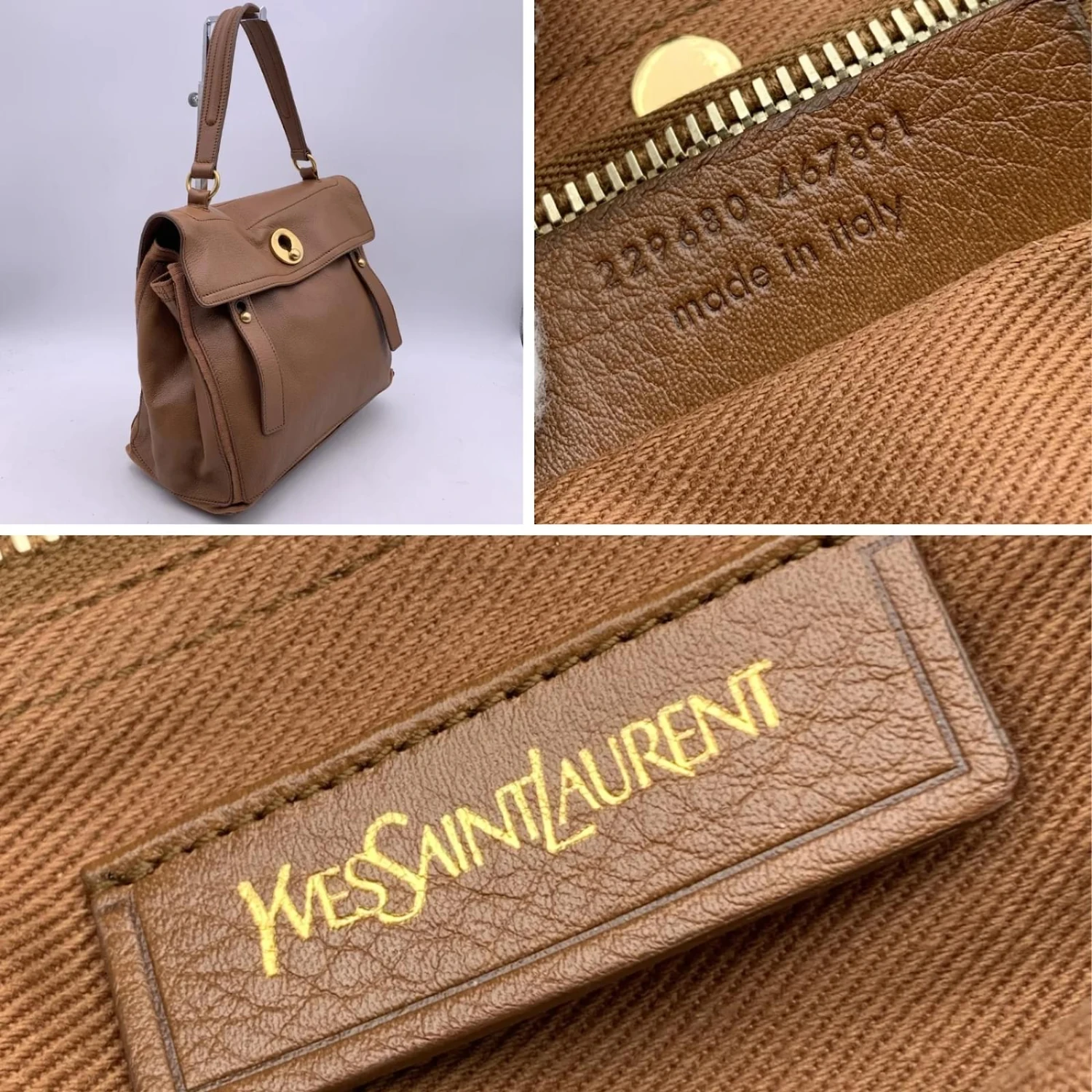 Yves Saint Laurent Muse En Cuir Fauve 2 Sac à Main à Deux Sacoches Marron 6 Yves Saint Laurent Muse En Cuir Fauve 2 Sac à Main à Deux Sacoches Marron – Image 4