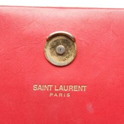 Yves Saint Laurent Mini Sac à Pompons Kate Monogramme Rouge -Yves Saint Laurent 868328 9