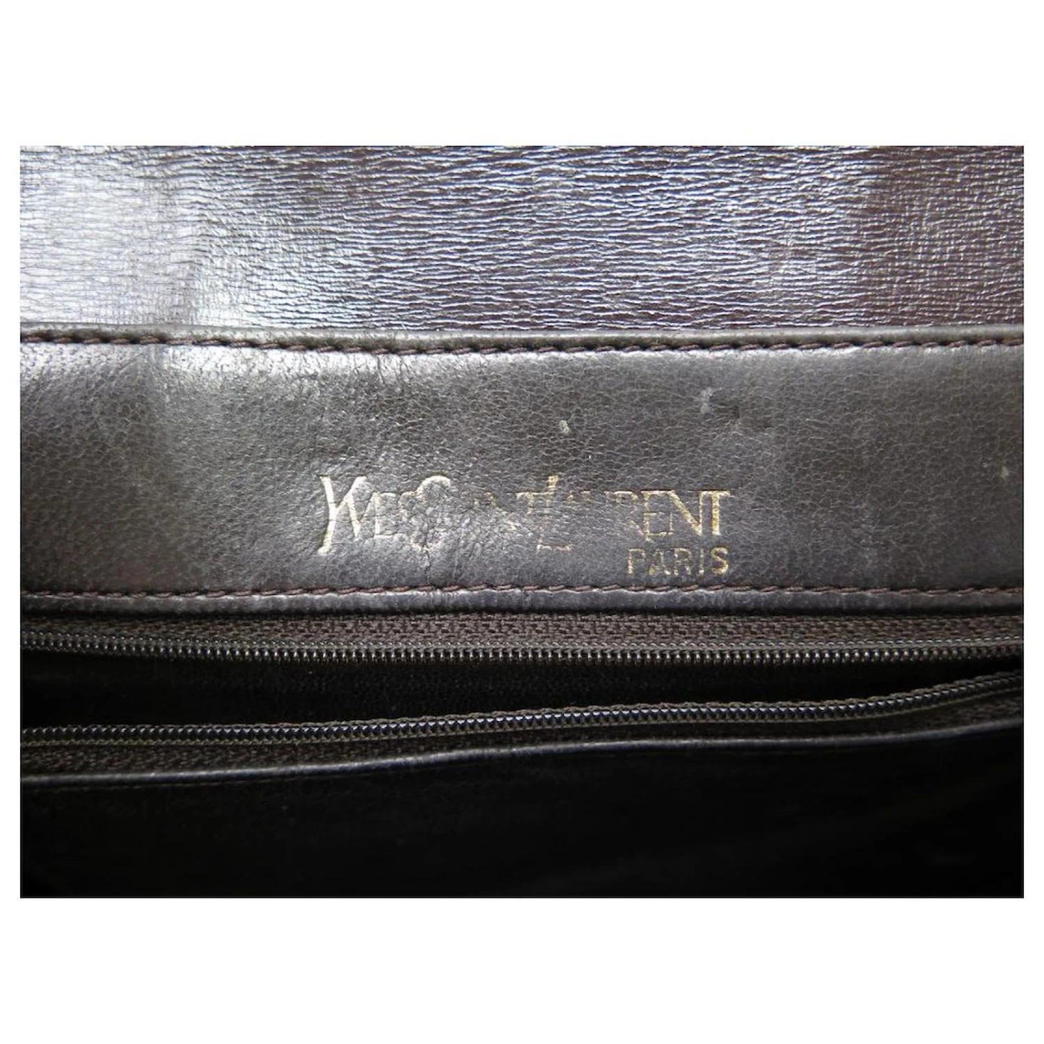 VINTAGE SAC A MAIN YVES SAINT LAURENT POCHETTE EN CUIR PATTE D'AUTRUCHE CLUTCH Marron 5 VINTAGE SAC A MAIN YVES SAINT LAURENT POCHETTE EN CUIR PATTE D'AUTRUCHE CLUTCH Marron – Image 3