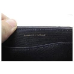 VINTAGE SAC POCHETTE A MAIN YVES SAINT LAURENT EN CUIR D'AUTRUCHE LEATHER POUCH Bleu Marine -Yves Saint Laurent 875246 4