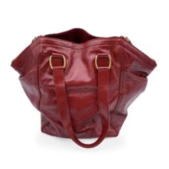 Yves Saint Laurent Sac à Bandoulière Cabas En Cuir Verni Rouge Downtown -Yves Saint Laurent 877858 6