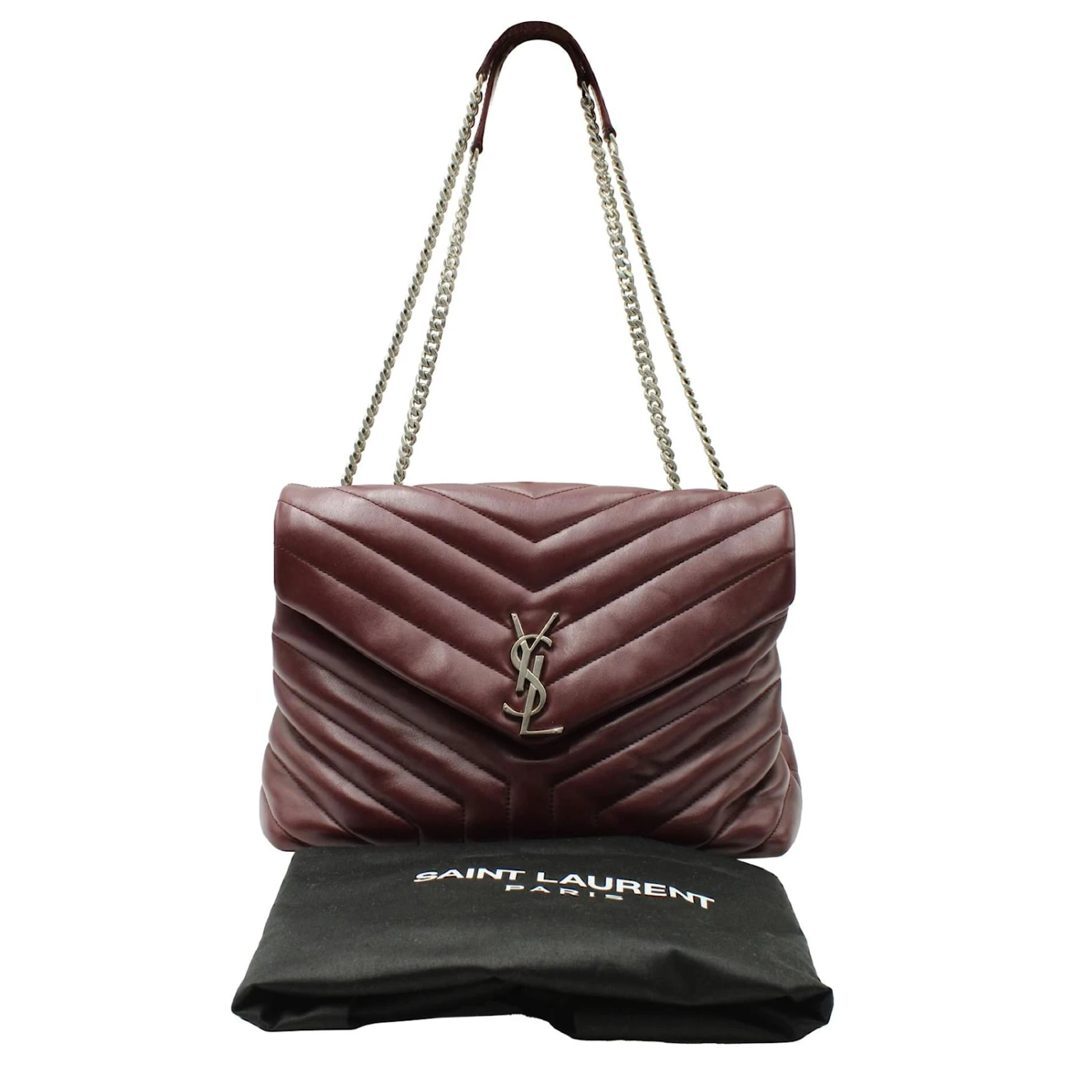 Yves Saint Laurent Saint Laurent Sac Porté Epaule Loulou Medium En Cuir Bordeaux 4 Yves Saint Laurent Saint Laurent Sac Porté Epaule Loulou Medium En Cuir Bordeaux – Image 2