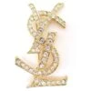 Autres Bijoux NEUF VINTAGE BROCHE YVES SAINT LAURENT OPYUM LOGO YSL STRASS DORE BROOCH Doré -Yves Saint Laurent autres bijoux neuf vintage broche yves saint laurent opyum logo ysl strass dore brooch metal