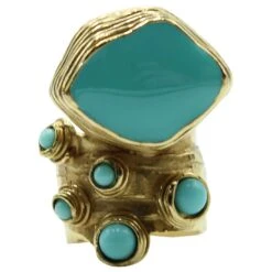 Yves Saint Laurent Bague Arty Turquoise