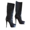 Yves Saint Laurent Lady Scott Noir -Yves Saint Laurent bottes lady scott yves saint laurent cuir noir