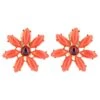 Boucles D'oreilles Fleurs Yves Saint Laurent Orange -Yves Saint Laurent boucles doreilles fleurs yves saint laurent or orange
