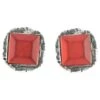 Boucles D'oreilles Vintage Yves Saint Laurent En émail Rouge. 2 Boucles D'oreilles Vintage Yves Saint Laurent En émail Rouge. -Yves Saint Laurent boucles doreilles vintage yves saint laurent en email rouge acier