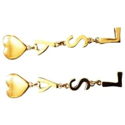 Yves Saint Laurent. Clips Logo Lettres. Bijouterie Dorée