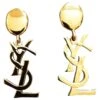 Yves Saint Laurent. Logo Clips. Bijouterie Dorée 2 Yves Saint Laurent. Logo Clips. Bijouterie Dorée -Yves Saint Laurent boucles doreilles yves saint laurent logo clips plaque or bijouterie doree