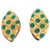 Boucles D’oreilles Yves Saint Laurent Doré Vert Foncé -Yves Saint Laurent boucles doreilles yves saint laurent metal dore 1