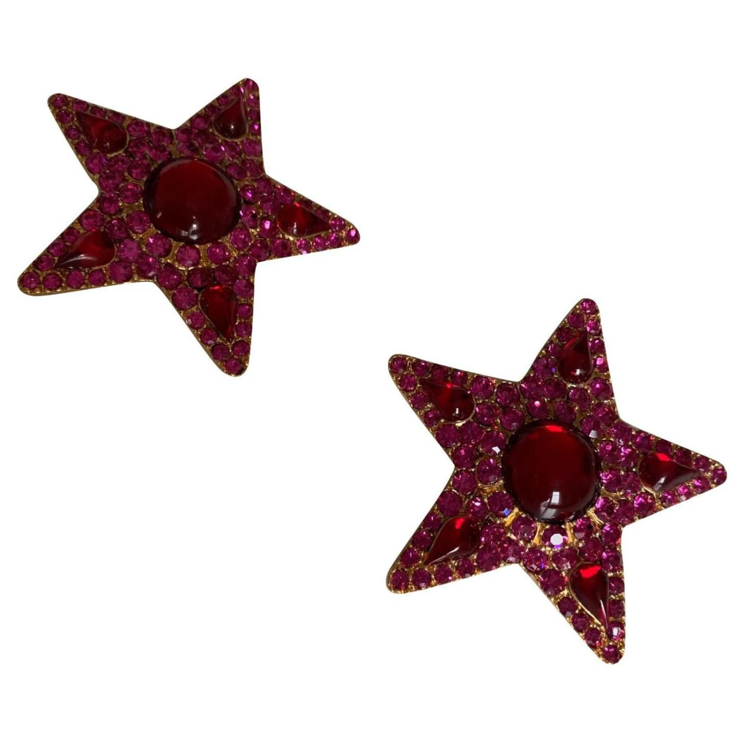 Boucles D’oreilles Yves Saint Laurent Rouge Fuschia 3 Boucles D’oreilles Yves Saint Laurent Rouge Fuschia