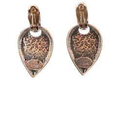 Boucles D'oreilles Yves Saint Laurent Red Palms Cuivre