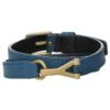 Yves Saint Laurent Bracelet Enroulé En Cuir Bleu -Yves Saint Laurent bracelet enroule en cuir bleu yves saint laurent
