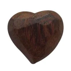 Broche Coeur Bois Exotique Yves Saint Laurent Marron