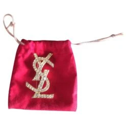 Yves Saint Laurent Broche Monogramme Yves St Laurent Doré