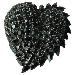 BROCHE YVES SAINT LAURENT QUORE EN MÉTAL ET CRISTAL Noir Métallisé