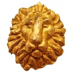 Broche Yves Saint Laurent Tête De Lion Doré