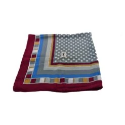 Yves Saint Laurent Carré Petit Pois Géométrique Multicolore Bordeaux