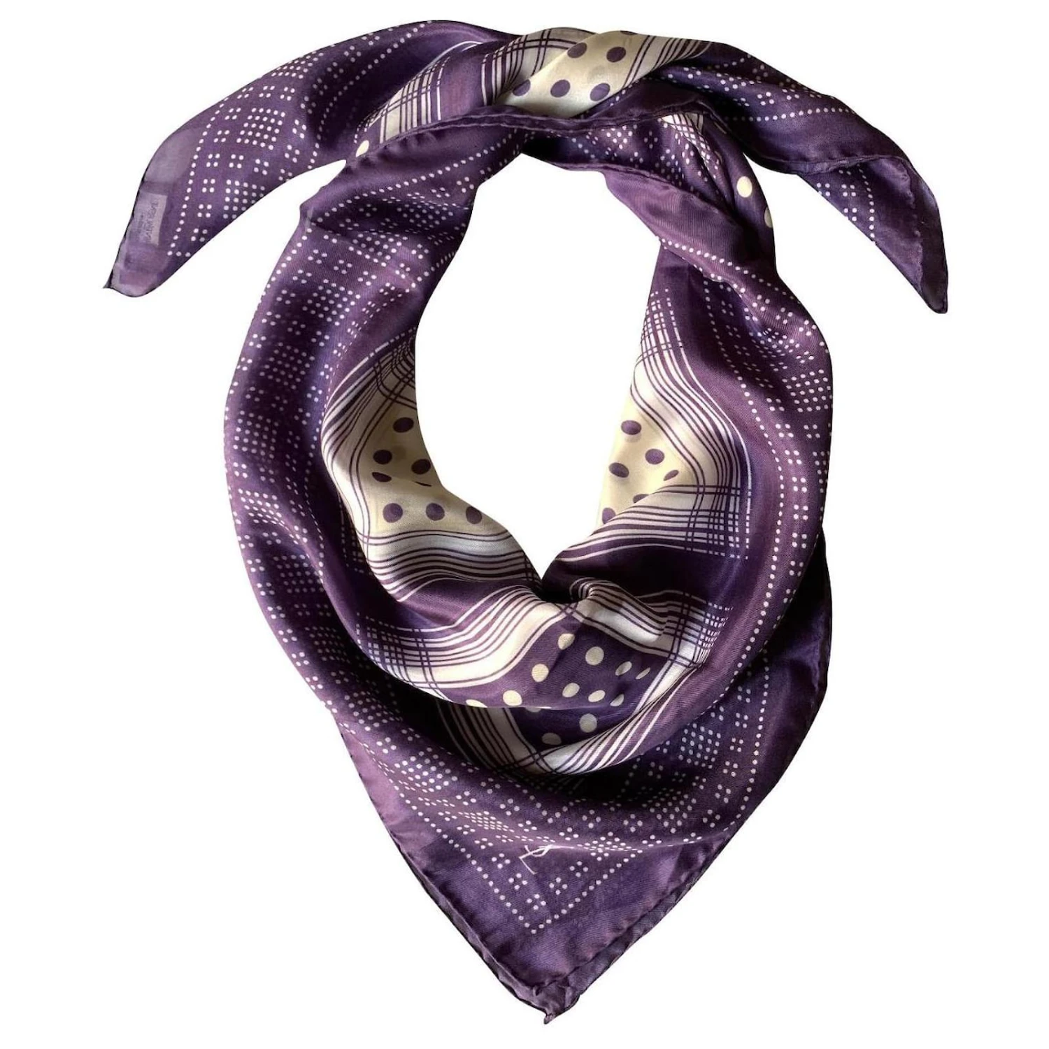 Yves Saint Laurent Foulard En Soie Vintage Violet 3 Yves Saint Laurent Foulard En Soie Vintage Violet