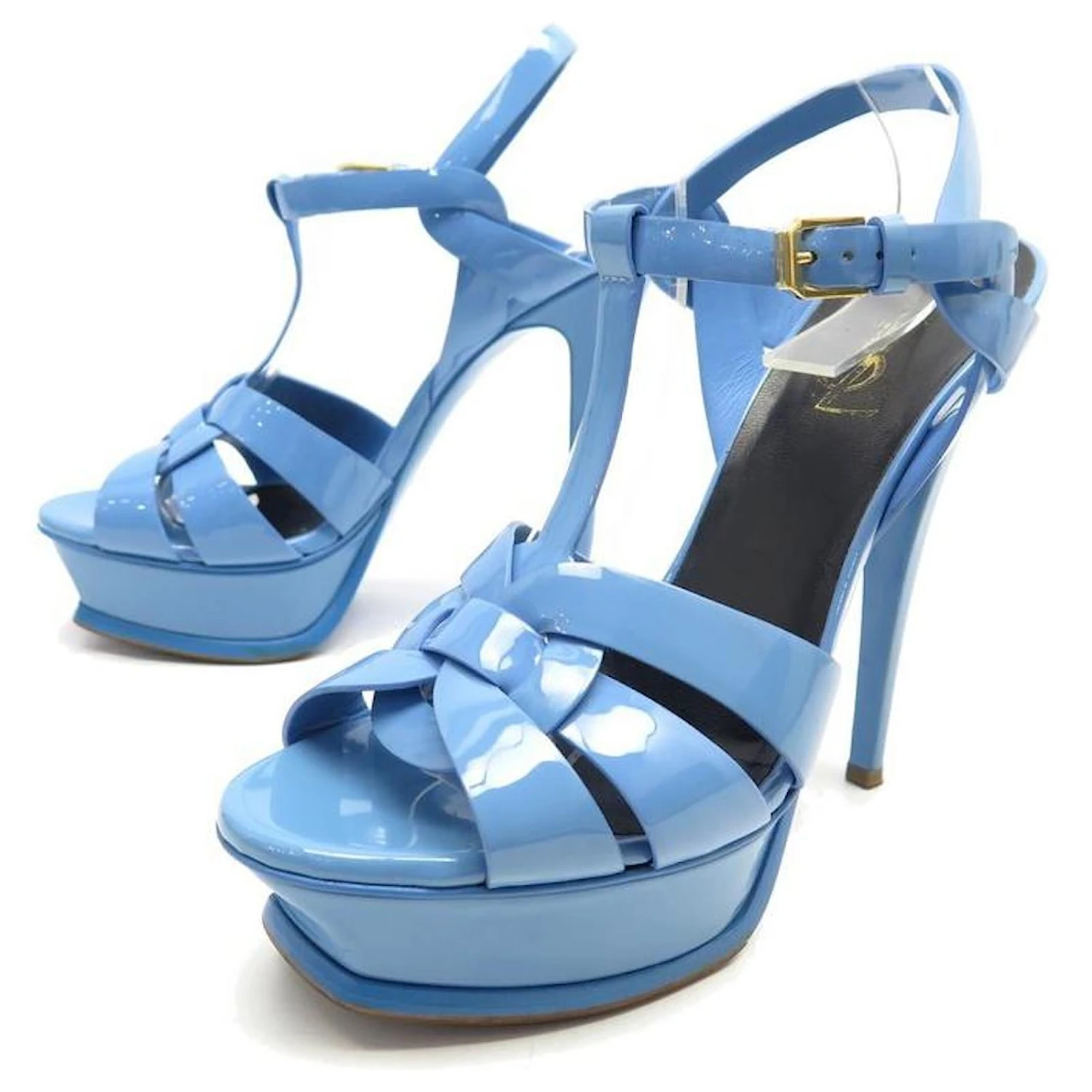 CHAUSSURES YVES SAINT LAURENT SANDALES TRIBUTE 315487 EN CUIR BLEU 38 SHOES 3 CHAUSSURES YVES SAINT LAURENT SANDALES TRIBUTE 315487 EN CUIR BLEU 38 SHOES