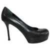 Yves Saint Laurent Escarpins à Bout Rond En Cuir Texturé Noir -Yves Saint Laurent escarpins a bout rond en cuir texture noir yves saint laurent