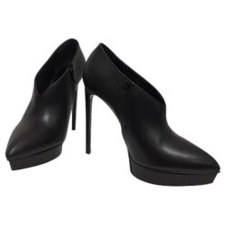 Yves Saint Laurent Bottines Cuir Et Ressemelées Noir