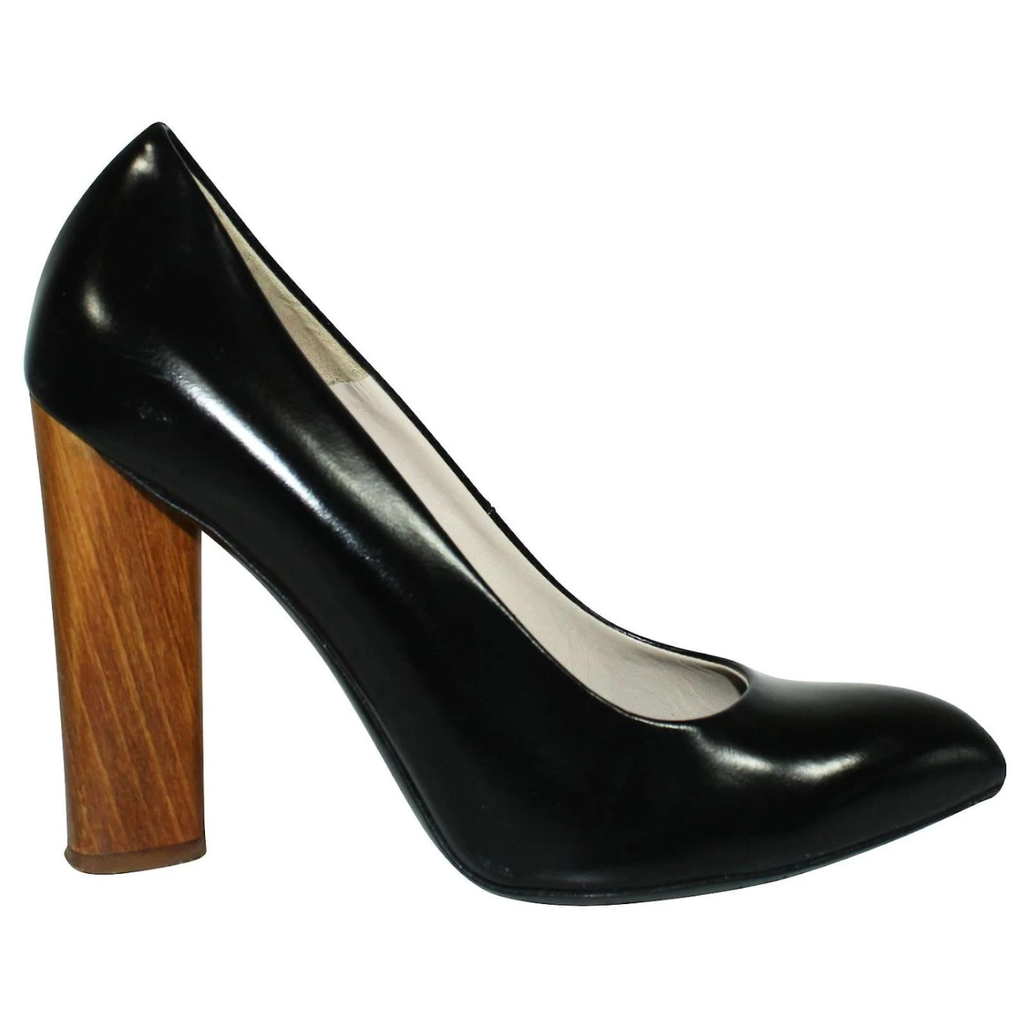 Yves Saint Laurent Escarpins En Cuir Noir à Talons En Bois 2 Yves Saint Laurent Escarpins En Cuir Noir à Talons En Bois