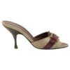Yves Saint Laurent Mules En Cuir Et Lin Violet Foncé -Yves Saint Laurent escarpins mules en cuir et lin violet fonce yves saint laurent autre