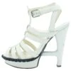 Yves Saint Laurent Talons Cage Blanc Cassé -Yves Saint Laurent escarpins talons cage blanc casse yves saint laurent cuir