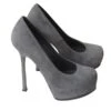 Yves Saint Laurent Talons Gris -Yves Saint Laurent escarpins talons yves saint laurent cuir gris