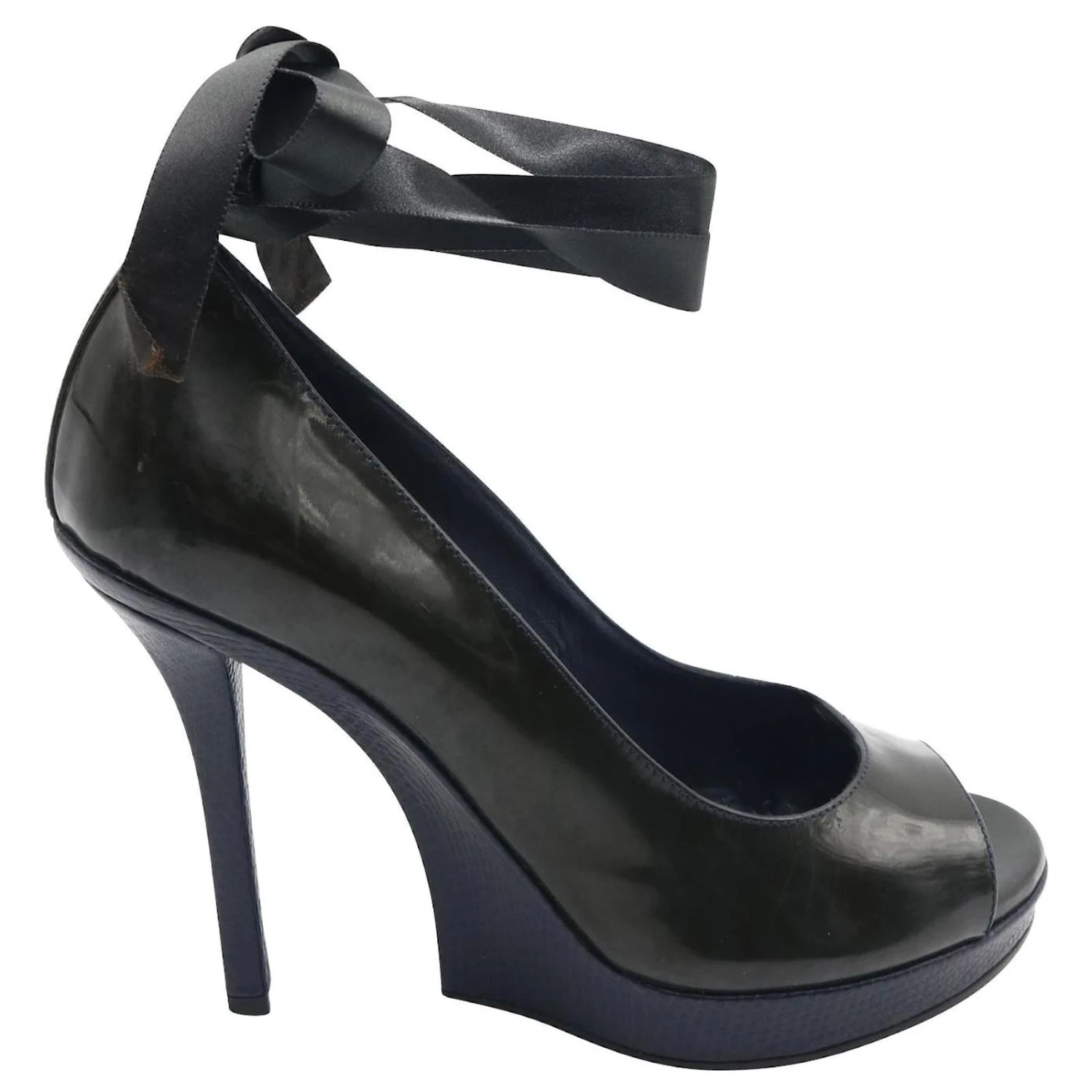 Yves Saint Laurent Escarpins Vernis Vert Foncé 3 Yves Saint Laurent Escarpins Vernis Vert Foncé