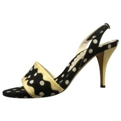 Yves Saint Laurent 21 Yves Saint Laurent Escarpins YSK Vintage Polkadot Noir Blanc Jaune