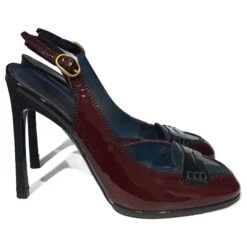 Escarpins YVES SAINT LAURENT.UE 35.5 En Cuir Vernis Bordeaux