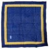 Yves Saint Laurent Foulard Vintage Jaune Bleu Marine -Yves Saint Laurent foulard vintage yves saint laurent coton jaune