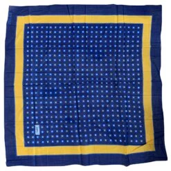 Yves Saint Laurent Foulard Vintage Jaune Bleu Marine