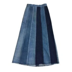 Yves Saint Laurent Jupe Midi Bleu