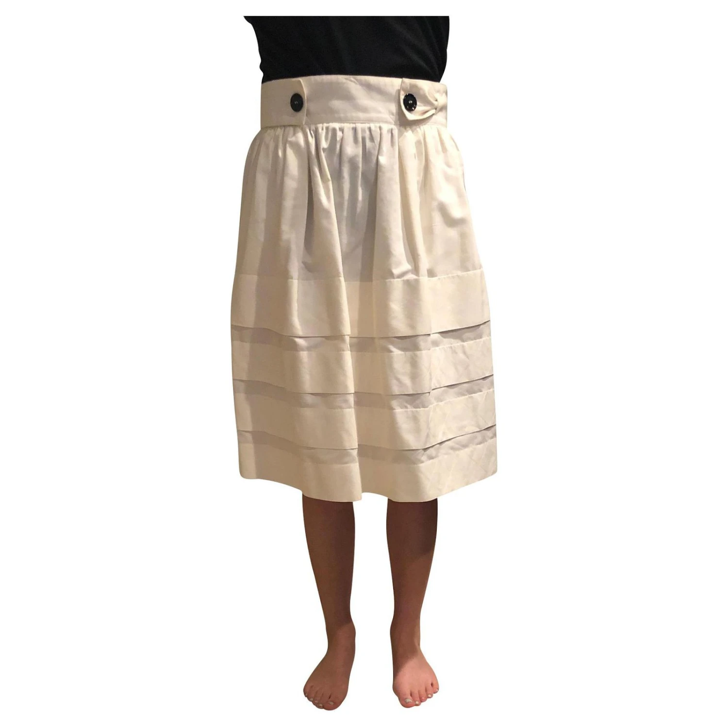 Yves Saint Laurent Jupes Blanc 3 Yves Saint Laurent Jupes Blanc