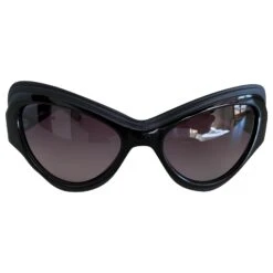 Yves Saint Laurent Lunettes De Soleil Vintage Ćil-de-chat YSL Noir