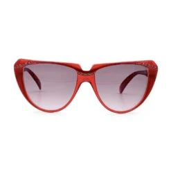 Yves Saint Laurent Lunettes De Soleil Yeux De Chat Vintage 8704 P 74 55/14 130MM Rouge